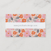 Jouw naam toevoegen | Cute Retro Floral Pattern Visitekaartje (Achterkant)