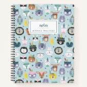 Jouw naam toevoegen | Cute Tribal Face Pattern Notitieboek (Voorkant)