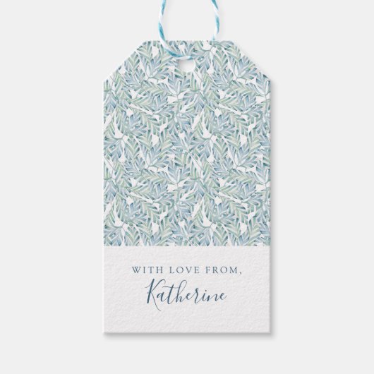 Jouw naam toevoegen | Decoratief gesneden bladpatr Cadeaulabel (Voorkant)