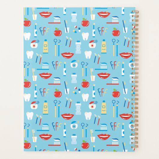 Jouw naam toevoegen | Dental Blue Pattern Planner (Achterkant)