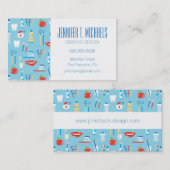 Jouw naam toevoegen | Dental Blue Pattern Visitekaartje (Voorkant / Achterkant)