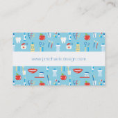Jouw naam toevoegen | Dental Blue Pattern Visitekaartje (Achterkant)