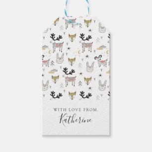 Jouw naam toevoegen   Dierlijke vuilnisbak Cute Wo Cadeaulabel