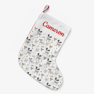 Jouw naam toevoegen   Dierlijke vuilnisbak Cute Wo Kleine Kerstsok