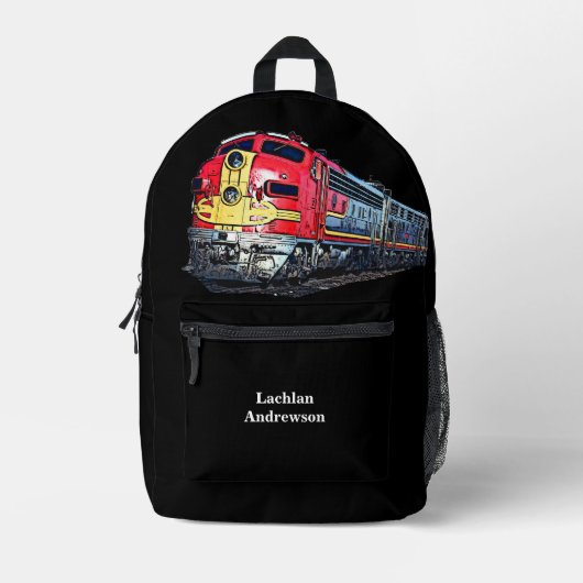 Jouw naam toevoegen - Diesellocomotief Bedrukte Rugzak (Voorkant)