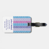 Jouw naam toevoegen | DNA-patroon Bagagelabel (Achterkant horizontaal)