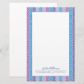 Jouw naam toevoegen | DNA-patroon Briefpapier (Voorkant / Achterkant)