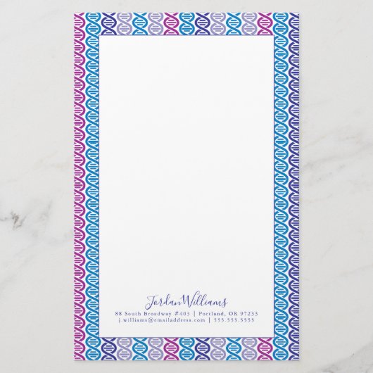 Jouw naam toevoegen | DNA-patroon Briefpapier (Voorkant)