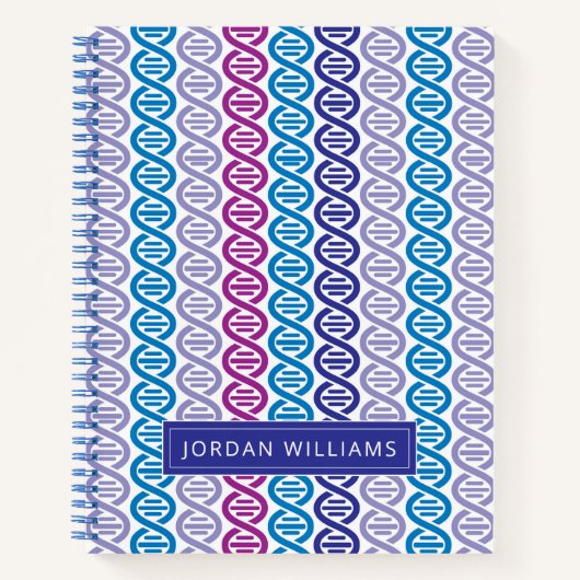 Jouw naam toevoegen | DNA-patroon Notitieboek (Voorkant)