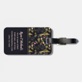 Jouw naam toevoegen | Donkere zomernachtpatroon Bagagelabel (Achterkant horizontaal)