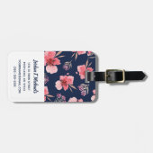 Jouw naam toevoegen | Donkerroze Waterverf Bagagelabel (Voorkant horizontaal)