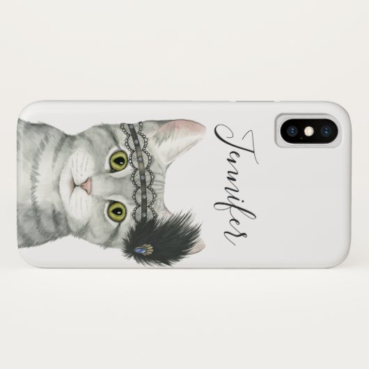 Jouw naam toevoegen | Downton Cat Case-Mate iPhone Case (Achterkant (horizontaal))
