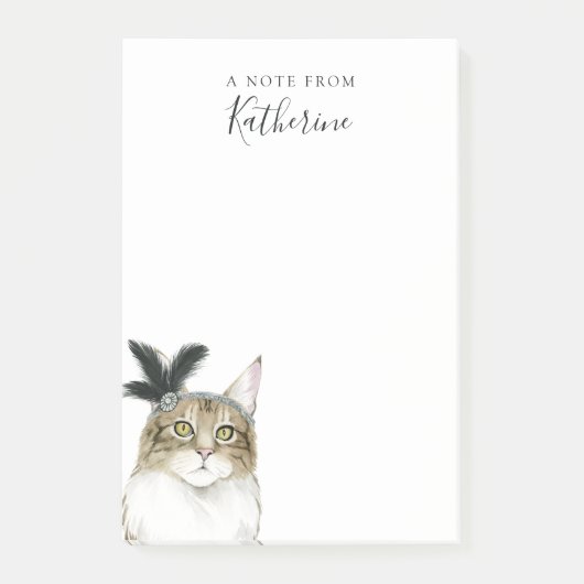 Jouw naam toevoegen | Downton Cat Post-it® Notes (Voorkant)