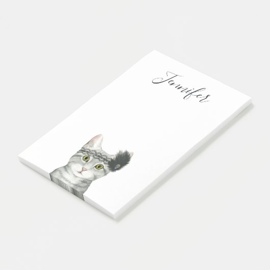 Jouw naam toevoegen | Downton Cat Post-it® Notes (Schuin)