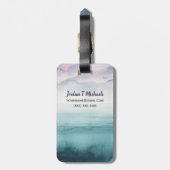 Jouw naam toevoegen | Dusk op de baai - Waterverf Bagagelabel (Achterkant verticaal)