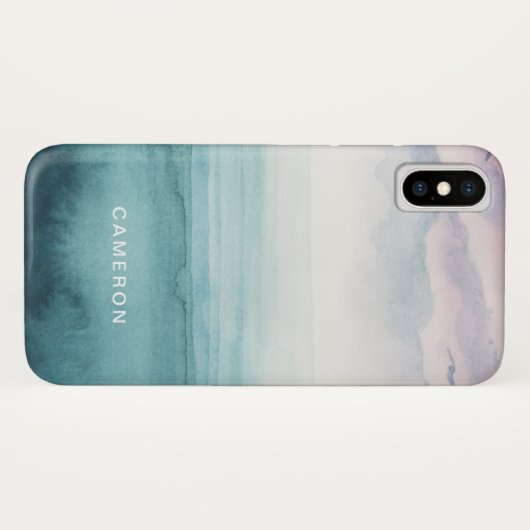 Jouw naam toevoegen | Dusk op de baai - Waterverf Case-Mate iPhone Case (Achterkant (horizontaal))