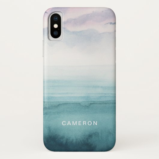 Jouw naam toevoegen | Dusk op de baai - Waterverf Case-Mate iPhone Case (Achterkant)