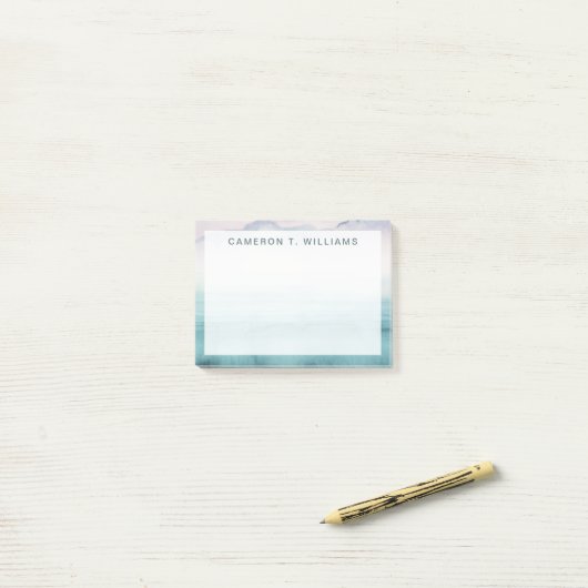 Jouw naam toevoegen | Dusk op de baai - Waterverf Post-it® Notes (Op bureau)
