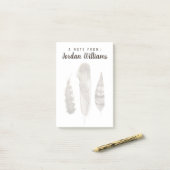 Jouw naam toevoegen | Earthtone Feathers II Post-it® Notes (Op bureau)