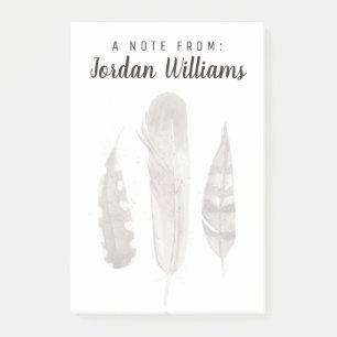 Jouw naam toevoegen   Earthtone Feathers II Post-it® Notes
