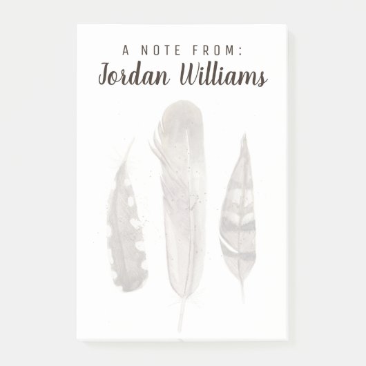 Jouw naam toevoegen | Earthtone Feathers II Post-it® Notes (Voorkant)