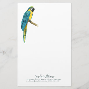Jouw naam toevoegen   Een Blauwgroen Macaw Briefpapier