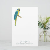 Jouw naam toevoegen | Een Blauwgroen Macaw Briefpapier (Staand voorkant)