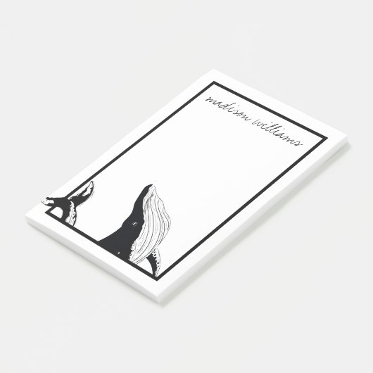 Jouw naam toevoegen | Een walvis van een staart Post-it® Notes (Schuin)