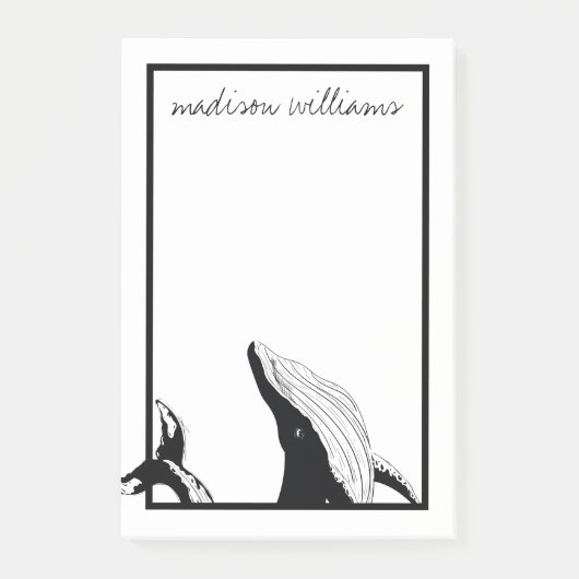 Jouw naam toevoegen | Een walvis van een staart Post-it® Notes (Voorkant)