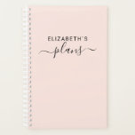 Jouw naam toevoegen | Eenvoudige zwarte roze Planner<br><div class="desc">Eenvoudige planner met jouw naam en personaliseer met uw douanetekst in het klassieke handschrift doopvont.</div>