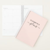 Jouw naam toevoegen | Eenvoudige zwarte roze Planner (Display)