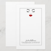 Jouw naam toevoegen | Elegant Face Briefpapier (Voorkant / Achterkant)