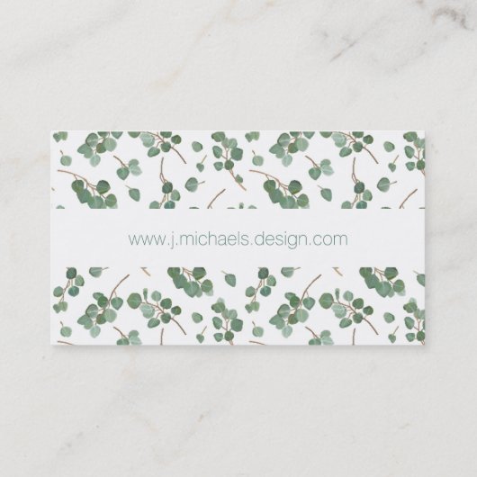 Jouw naam toevoegen | Eucalyptus Silver Dollar Tre Visitekaartje (Achterkant)