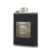 Jouw naam toevoegen - Faux-leder en gegaufreerd me Heupfles (Links)