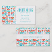 Jouw naam toevoegen | Finse kunst met vos- en voge Visitekaartje (Voorkant / Achterkant)