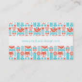 Jouw naam toevoegen | Finse kunst met vos- en voge Visitekaartje (Achterkant)