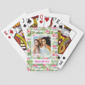 Jouw naam toevoegen | Flamingos en Stripes Pokerkaarten (Achterkant)