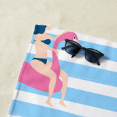 Jouw naam toevoegen | Flamingzwembad Strandlaken (In situ)