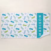 Jouw naam toevoegen | Flip Flop Pattern Strandlaken (Voorkant)