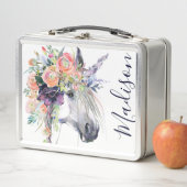 Jouw naam toevoegen | Floral-drukte Unicorn (In situ)