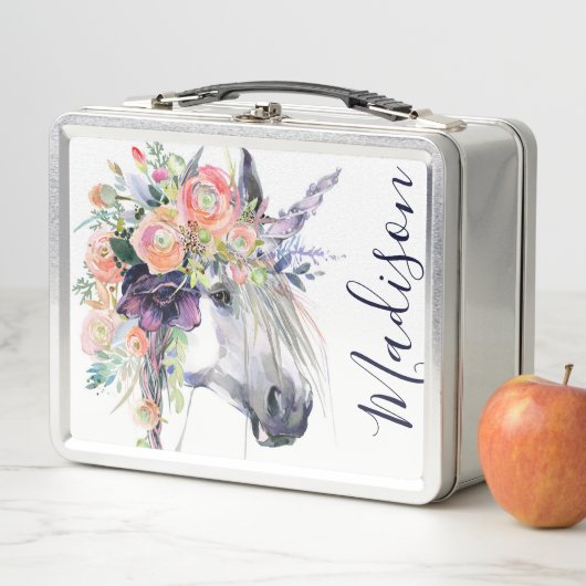 Jouw naam toevoegen | Floral-drukte Unicorn (In situ)