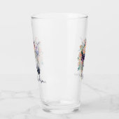 Jouw naam toevoegen | Floral-drukte Unicorn Glas (Links)