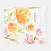 Jouw naam toevoegen | Floral Song I Fleece Deken (Voorkant (Horizontaal))