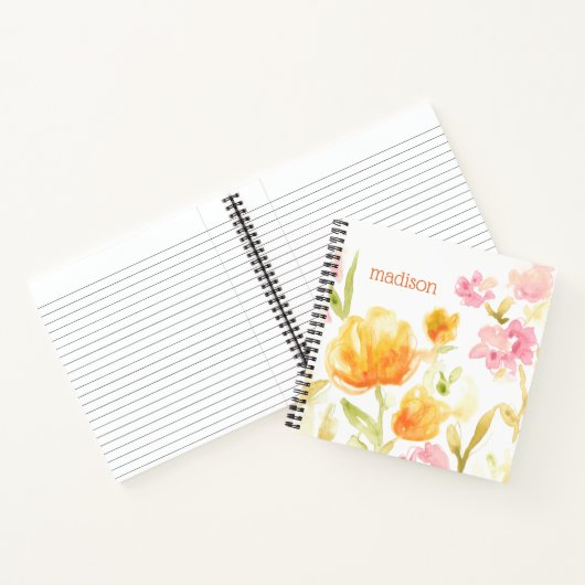 Jouw naam toevoegen | Floral Song I Notitieboek (Binnen)