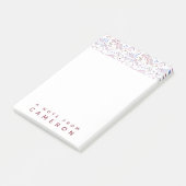 Jouw naam toevoegen | Floral Waterverf Unicorn Post-it® Notes (Schuin)