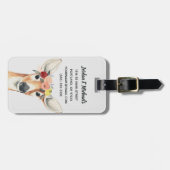 Jouw naam toevoegen | Flower Crown Forester Deer Bagagelabel (Voorkant horizontaal)