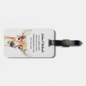 Jouw naam toevoegen | Flower Crown Forester Deer Bagagelabel (Achterkant horizontaal)