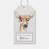 Jouw naam toevoegen | Flower Crown Forester Deer Cadeaulabel (Voorkant)