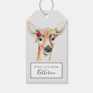 Jouw naam toevoegen   Flower Crown Forester Deer Cadeaulabel