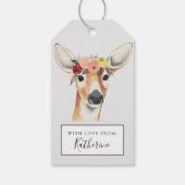 Jouw naam toevoegen | Flower Crown Forester Deer Cadeaulabel (Achterkant)